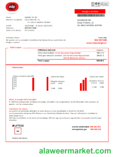 EDP Spain Energia utility business bill, SCR